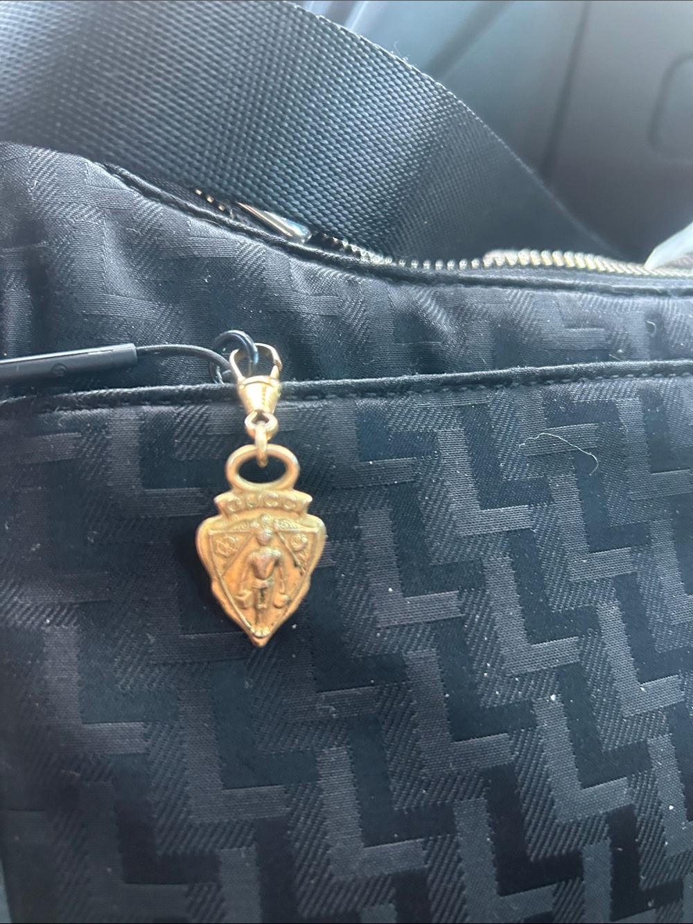 vintage Gucci gold-tone knight crest shield charm
